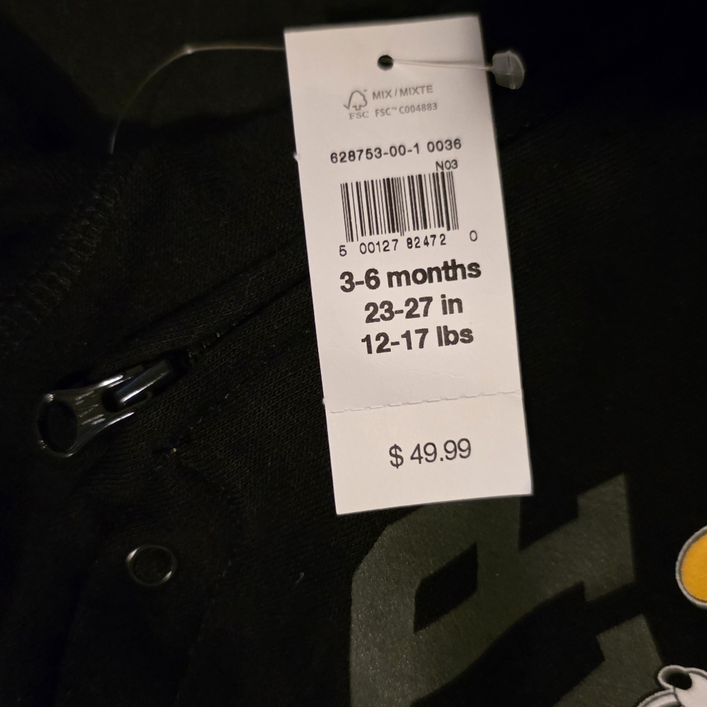 Gap X Disney Mickey Mouse Ears One Piece Black 3-6 Months NWT - Picture 5 of 5